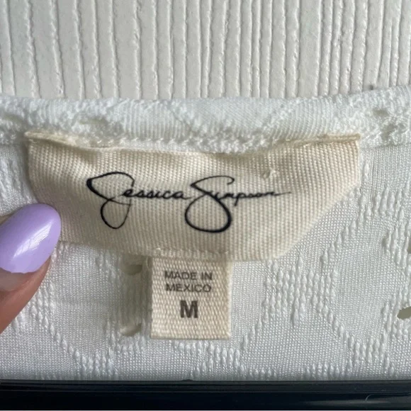 Jessica Simpson White Eyelet Tiered Dress - Picture 3 of 3